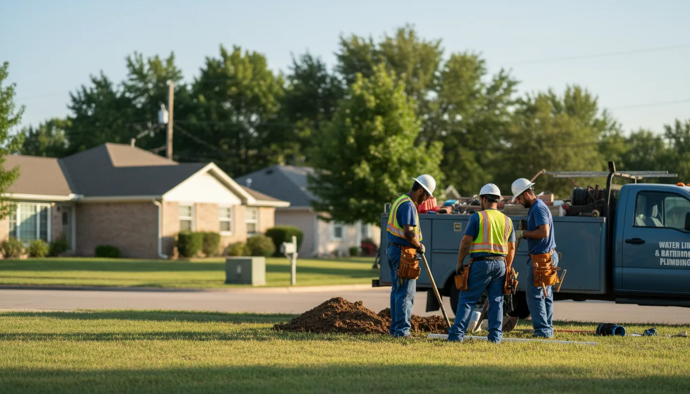 Residential water line and bathroom plumbing service in Falkner, MS